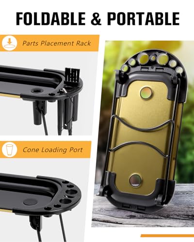 SafeDelux Metal Rolling Tray with Cone Loader, Cone Filler Roller, Rolling Machine & Tray for King Size & 11/4 Pre Rolled Cones, Great Christmas Gifts - Image 2