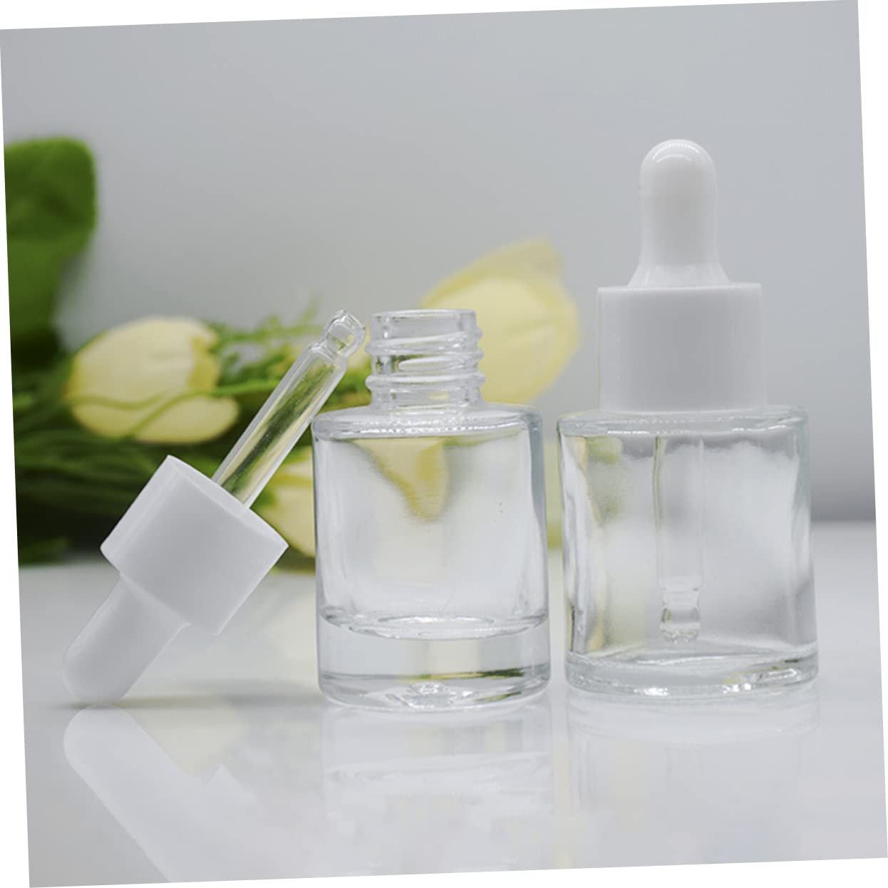 Baluue Frascos Goteros de Vidrio 15ml, 20 Piezas, Cierre Hermético y Antiderrames para Aceites Esenciales y Cosméticos