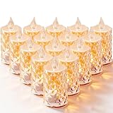 AYMXZT 12-Pack Tea Lights Candles Battery Operated,Realistic Flicker & 200+ Hour Runtime - for Centerpieces, Weddings, Halloween, Christmas Decorations & Home Decor