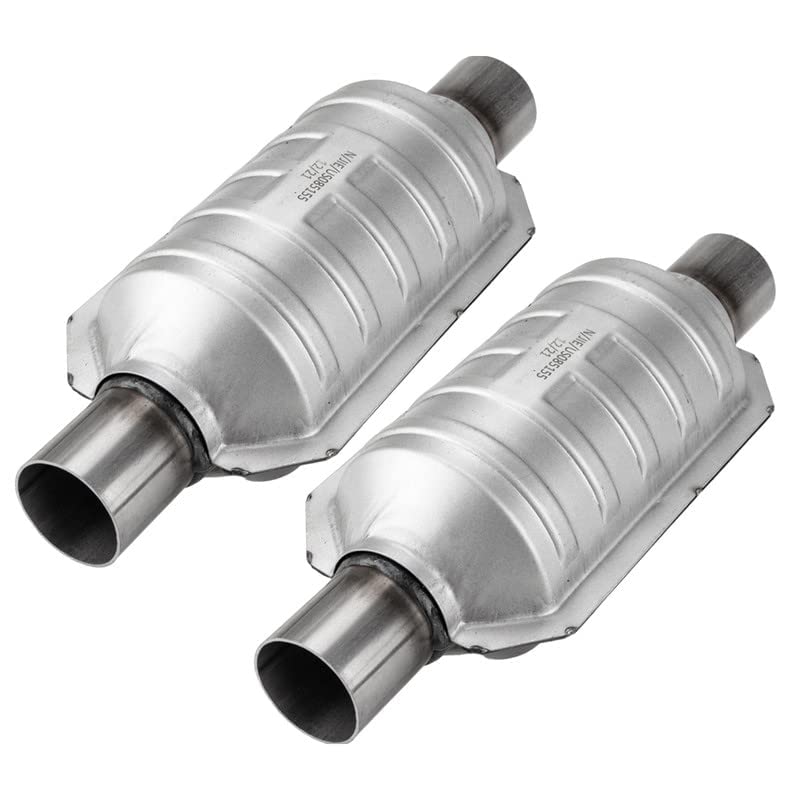 KAC 2" Universal Catalytic Converter, Catalytic Convertor with shield, 93241,53004 Stainless Steel Automotive Replacement Catalytic Converter 2PCS(EPA Complaint)