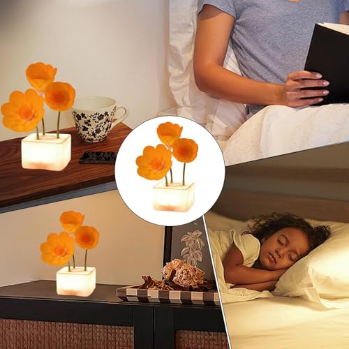 Lampe à fleurs sans fil et veilleuse LED à intensité variable pour table de chevet