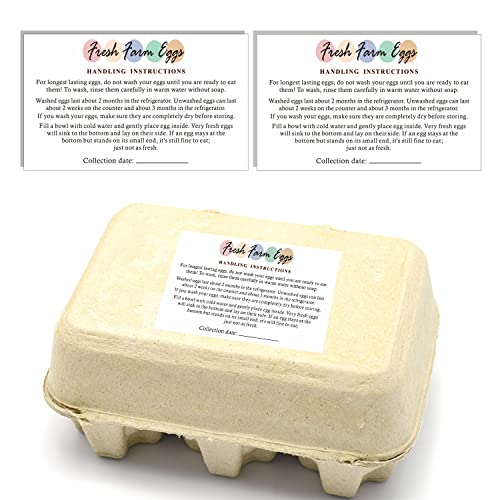 Maosh Farm Fresh Egg Care Stickers, Handling Instruction Chicken Carton Sticker, Labels, Date Stickers For Eggs, Lover Gift, Set Of 50 #TOP6