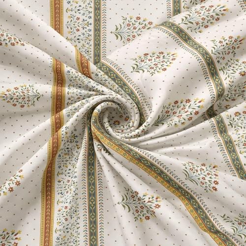 Image of 240 TC Cotton Feel Glace Cotton Elastic Fitted Printed King Size Double Bed Bedsheet with 2 Pillow Covers and Fits Upto 4-6 inches Mattress, Size- 72 inchx78 inch(Marigold)