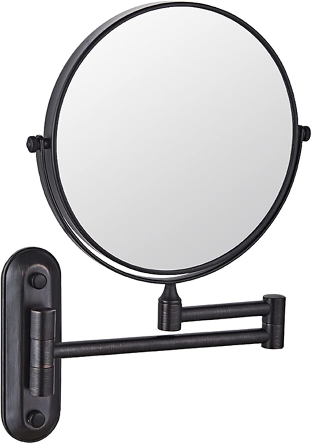 Beauty Mirror,10X Hotel Bathroom Wall Mounted Makeup Mirror, 8 Inch Extendable Mirror Foldable Telescopic Magnifying Double-Sided Shaving Mirror for Bathroom Vanity Asia Black 6 inches 5X