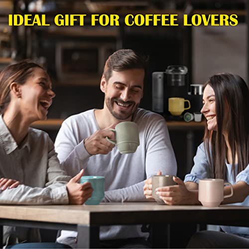 Chubacoo Ceramic Coffee Mugs Set: 4 Pcs 13 Oz Large Coffee Cups Ceramic - Stackable Coffee Mug Set Of 4 With Handles For Women, Men - Latte, Cappuccino, Tea Cup Set - Microwave Oven Dishwasher Safe #TOP4