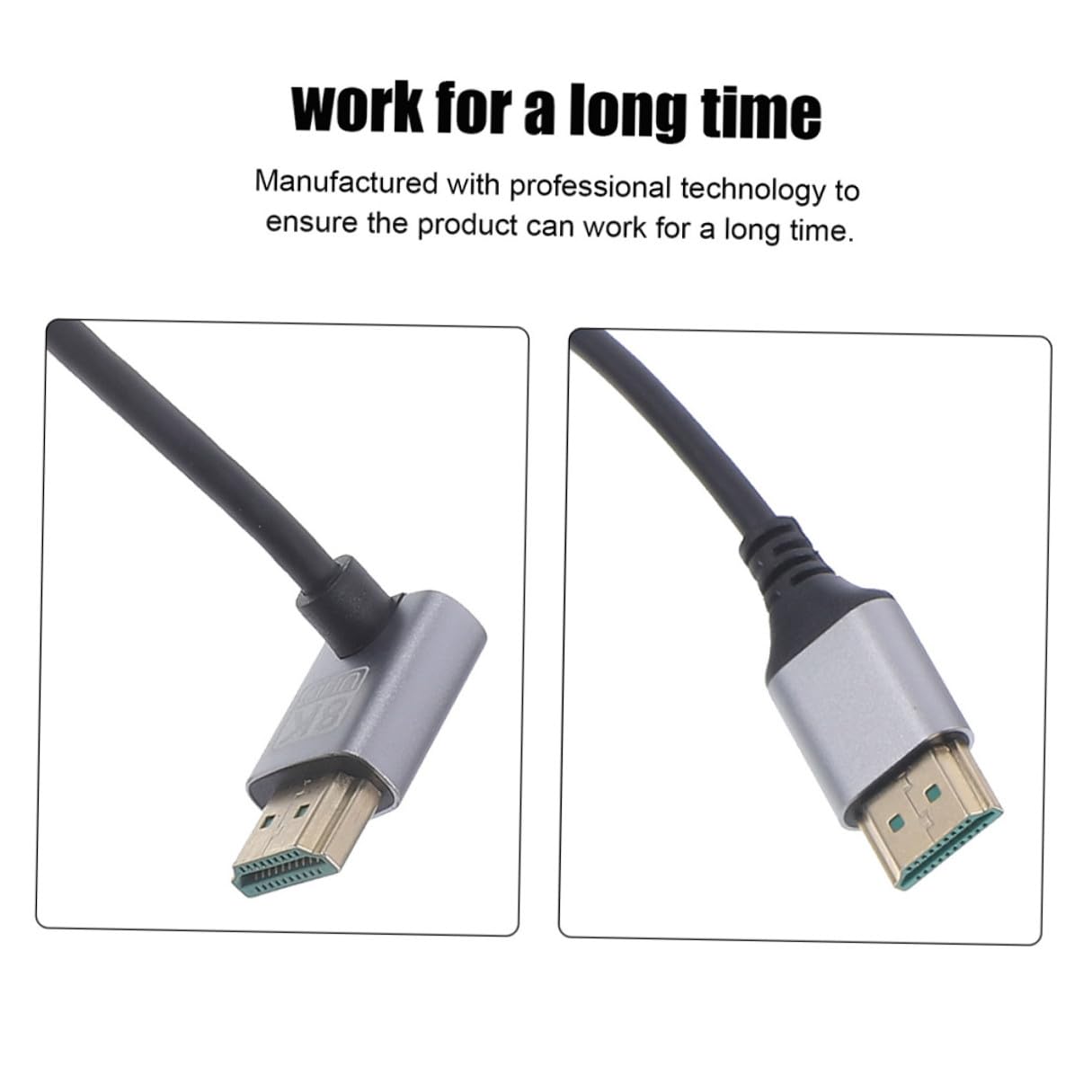 Toddmomy 8k Male to Male High-Definition Video Cable 1m Angled Connector Cord for Tv Adapter Laptop Monitor Display