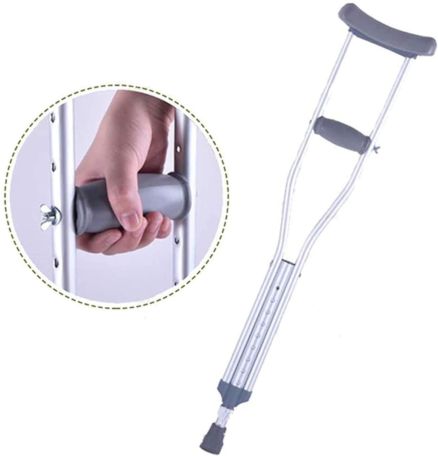 Muletas para adultos Muletas de aluminio portátiles para las axilas Muletas para las axilas Persona discapacitada con muletas Bastón Bastón telescópico - Un par ideal para viajes o trabajo