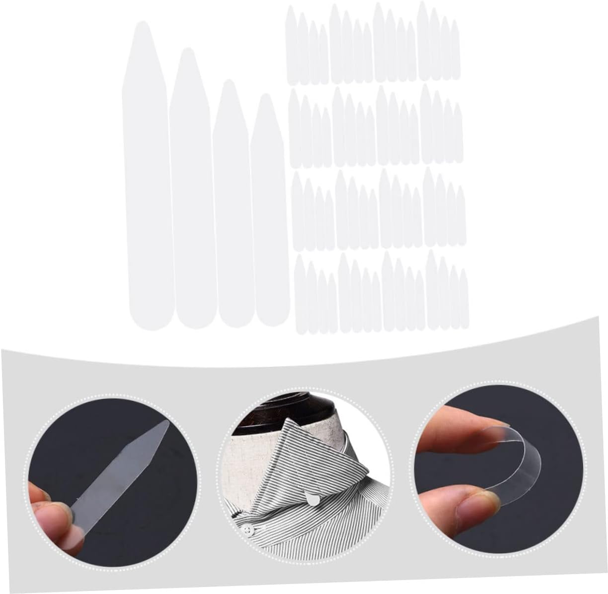 400pcs Collar Stays for Men Dress Shirts Lightweight Collar Support Inserts with Multiple for Neat Smooth and Professional