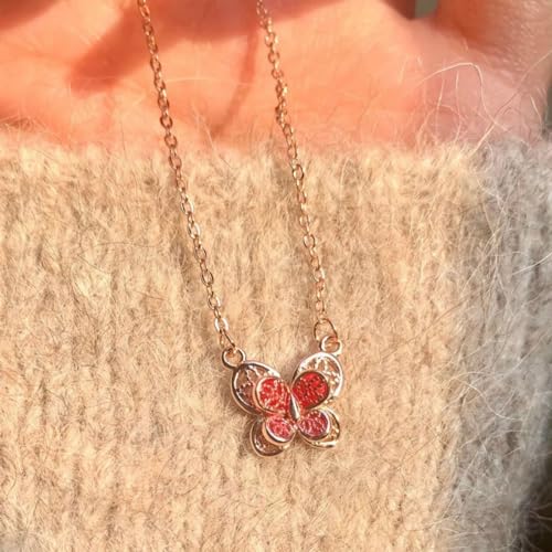 Collier papillon en filigrane double couche anti-nœud, chaîne de clavicule
