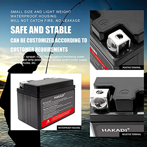 HAKADI 12V 6Ah Lifepo4-Batterij, Ingebouwde BMS - 3000+ Deep Cycle Oplaadbare Lithium-ijzerfosfaatbatterij Vervang… - Afbeelding 6