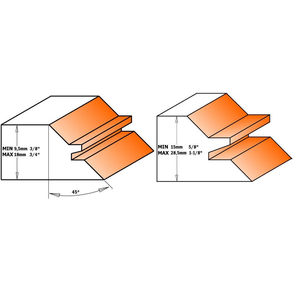 CMT ORANGE TOOLS 955.504.11 Fresa para juntas 45 grados hm s 12 d 50.8x22.2, 0