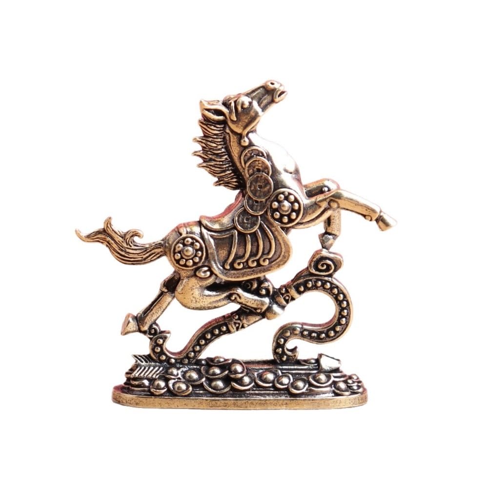 Huffa Ruyiyuanbaohorse Brass Ruyi Ingot Horse Zodiac Animal Vintage Desktop Tea Pet Ornament
