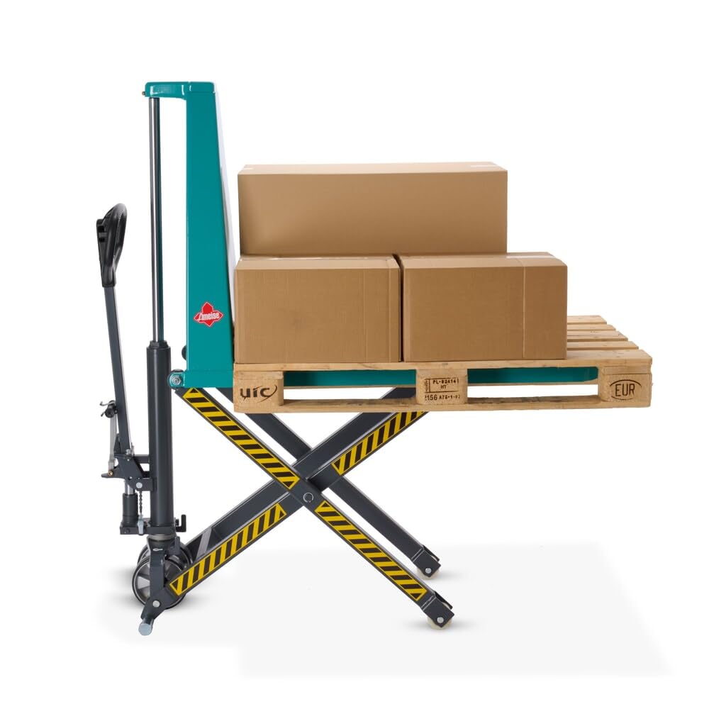 Ameise Scherenhubwagen PTM | 1.000 kg Tragkraft | 85-800 mm Hubbereich | 1.150 mm Gabellänge | Lenkrad aus robustem Polyurethan | Nylon Einfach-Gabelrollen | Hubtisch mit Schnellhub bis 200 kg