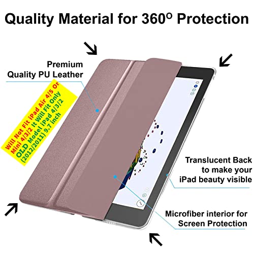 Image of DuraSafe Cases for iPad 9.7 inch Old Model 4 3 2 Gen Case A1458 MD513HN /A A1416 MC705HN /A MD328HN /A MD336HN /A A1395 MC769HN /A MC954HN /A MC960HN /A MC979HN /A A1459 MD511HN /A MD512HN /A - Rose Gold