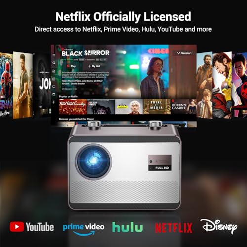 HAPPRUN 2000 ANSI Netflix Officially Licensed 4K Full HD Outdoor Projector の商品画像 1