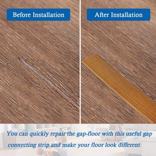Floor Transition Strip Floor Cover Strips Self Adhesive Flooring Transitions Laminate Floor Strip 3" Wide Vinyl Floor Flat Divider Strip Elegant Wood Grain Design (7.6Cm, 3.3Ft, Light Brown) #TOP3