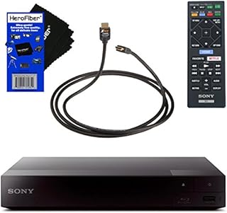 Sony Streaming Blu-Ray Disc Player DVD Disc Player with WiFi BDP-S3700 | Streaming Apps Include Netflix | Includes Remote Controller HDMI Cable W/Ethernet and Cleaning Cloth
