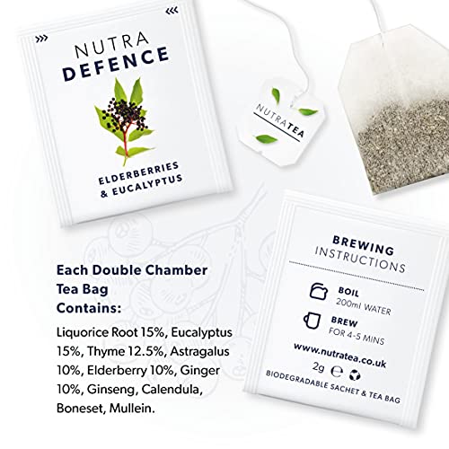 Miniatura 4 de NUTRADEFENCE - Té para el resfriado y la gripe  Té de inmunidad - Apoya y estimula el sistema inmunológico - Incluye saúco, eucalipto y raíz de