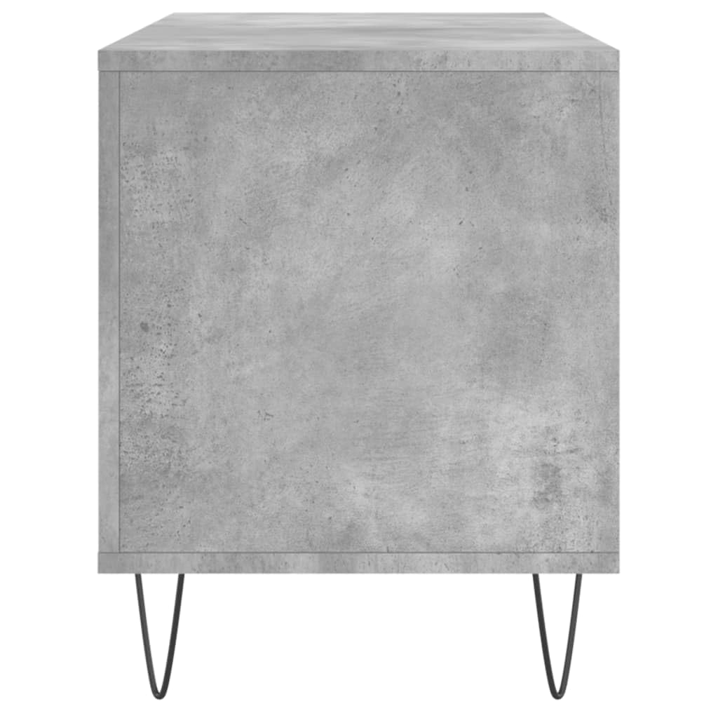 Armoire à Vinyles VidaXL – 100x38x48 Cm, Design Moderne, Bois D’ingénierie Et Pieds En Fer – Rangement Pour Tourne-disque Et LP