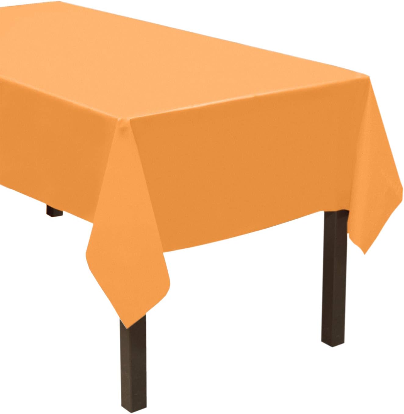 Party Essentials Heavy Duty Plastic Table Cover Available in 44 Colors, 54" x 108", Peach