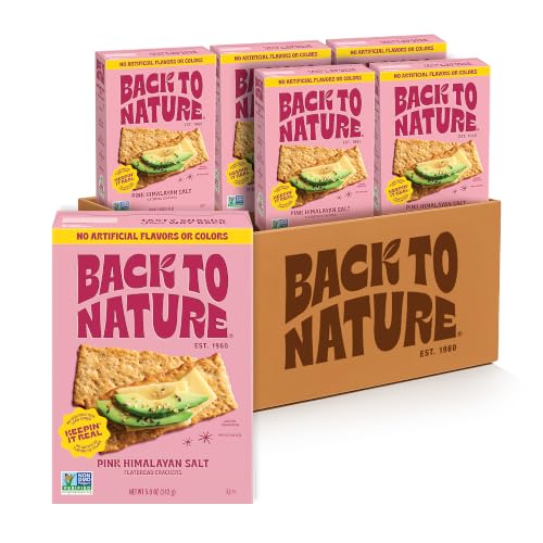 Back to Nature Himalayan Sea Salt Flatbread Crackers, Plant Based Snack 6pk