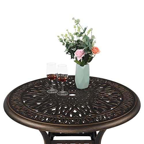VINGLI-354Dia-Patio-Dining-Table-Patio-Table-with-Umbrella-Hole-Outdoor-Dining-Table-Cast-Aluminum-Outdoor-Bistro-Table-Outdoor-Furniture-Garden-Table-354Diax295H VINGLI 354Dia Patio Dining Table Patio Table with Umbrella Hole Outdoor Dining Table Cast Aluminum Outdoor Bistro Table Outdoor Furniture Garden Table 354Diax295H