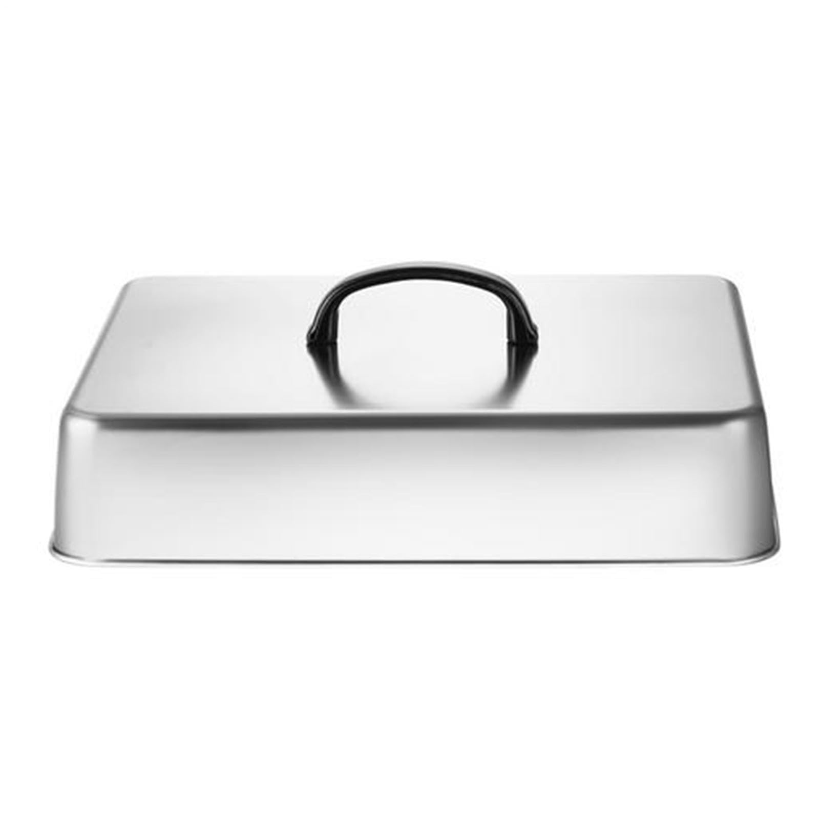 Genérico Cupola per arrostire su piastra, coperchio rettangolare in acciaio per cottura a vapore, 43,5 x 28,2 x 6,6 cm, coperchio griglia, barbecue, cucina interno/esterno e commerciale