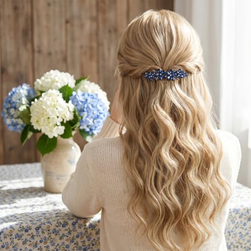 2 pinzas para el cabello con cristales azules miniatura 6