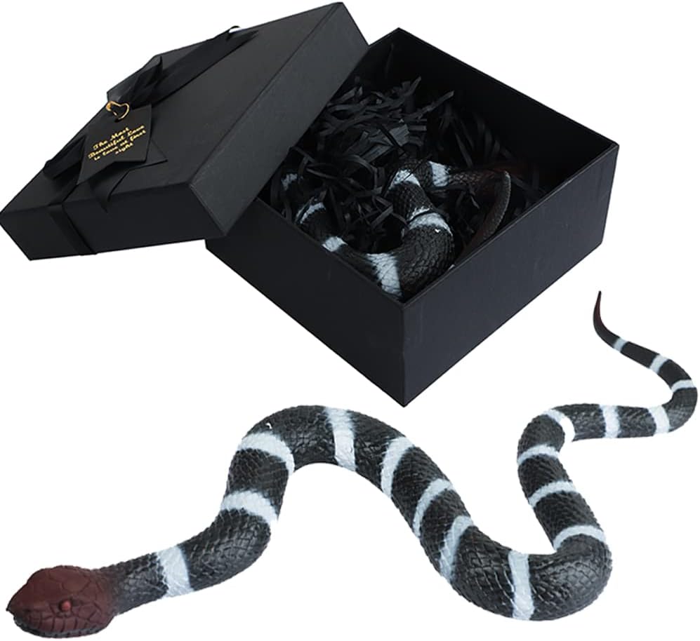 haozaikeji Prank Gift Box Halloween Surprise Horror Box Realistic Snake Mouse Bug Toys Creative Prank Toy Kit Party Favors Decorations April Fools Day