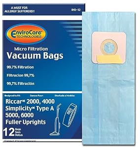 EnviroCare Staubsaugerbeutel für Riccar Simplicity, 12 Stück