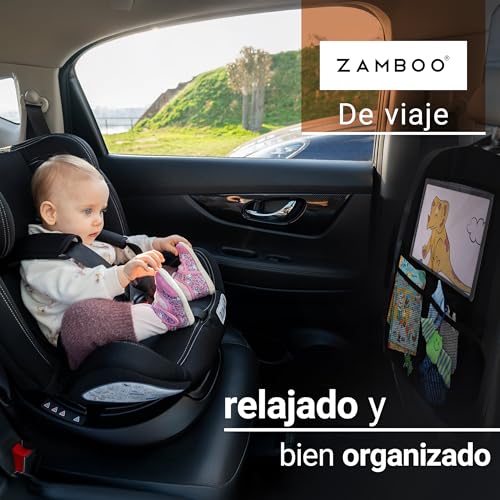 Zamboo Organizador de Coche Asiento Trasero para Niños con Soporte Tablet (hasta 11") – Protector de Respaldo Universal y Almacenamiento Juguetes y Accesorios – para Cualquier Asiento – Negro - imagen 9