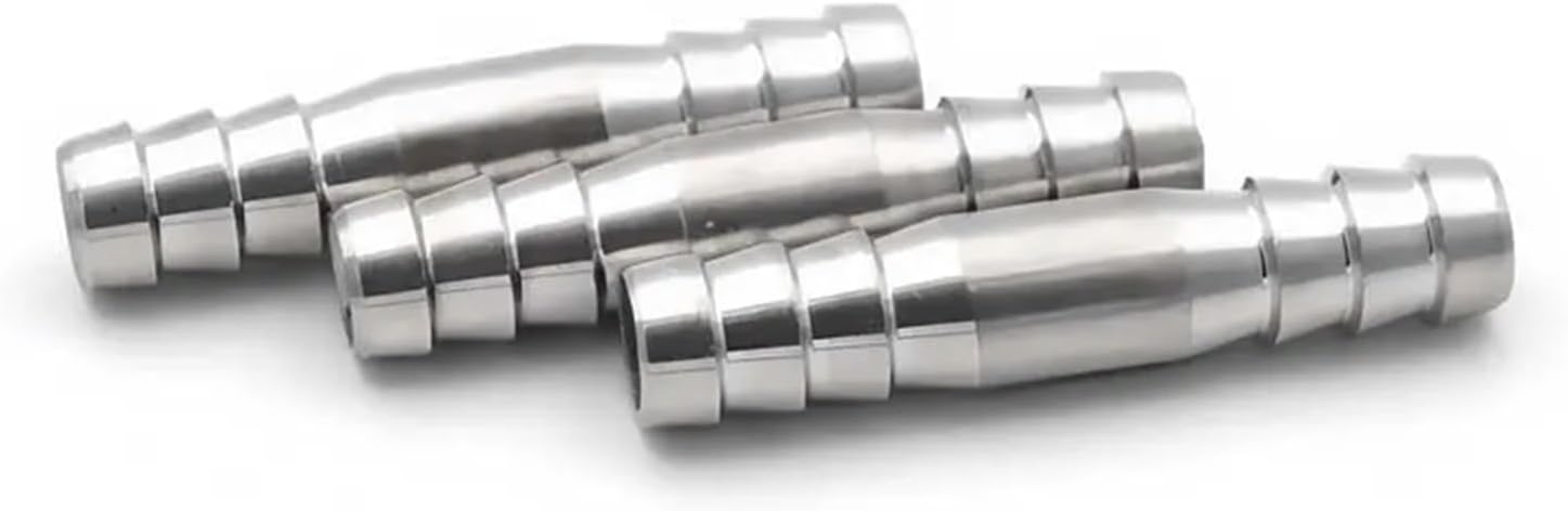 6 8 10 13 14 18 21 22mm Hose Barb Straight Through Two-way 304 Stainless Steel Pipe Connector Length 50mm55mm60mm65mm(17mm x 55mm)