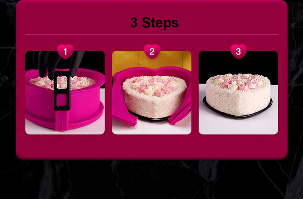 Molde de silicona para tartas de 6 pulgadas con 2 fondos sueltos extraíbles y raspador, molde antiadherente de liberación rápida para postres caseros