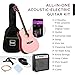 Best Choice Products Beginner Acoustic Electric Guitar Starter Set w/ 41in, All Wood Cutaway Design, Gig Bag, Strap, Picks - Pink