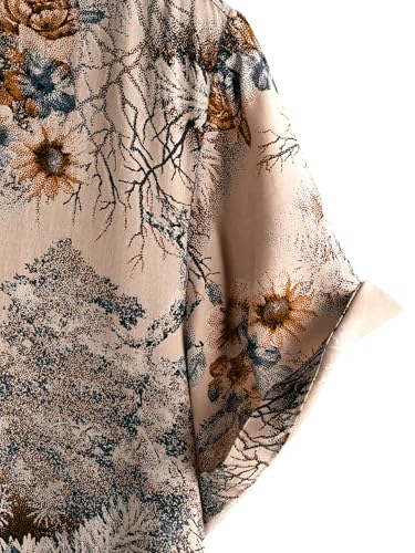 Image of JOTOOK Mens Hawaiian Shirt Short Sleeve Button Down Tropical Shirts Casual Floral Summer Beach Shirt