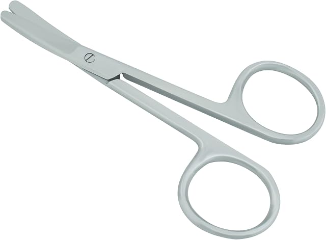 Spire Tools ® Baby Children's Kids Nail Scissors Safe Women Ladies toenails Manicure Multi-Purpose Stainless Steel Cuticle Pedicure Beauty Men Grooming Kit, Eyebrow, Eyelash, Dry Skin Curved Blade
