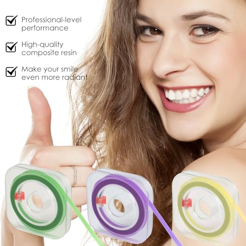 3 Bände Zahn Schleifstreifen Polierstreifen Zahnzwischenräume, Farbiges Dental Polierband Auf Rolle, Grob Mittel Fein Körnung, Einfach Anzuwenden Effektive Interdental Reinigung und Glättung, 4mm x 6m