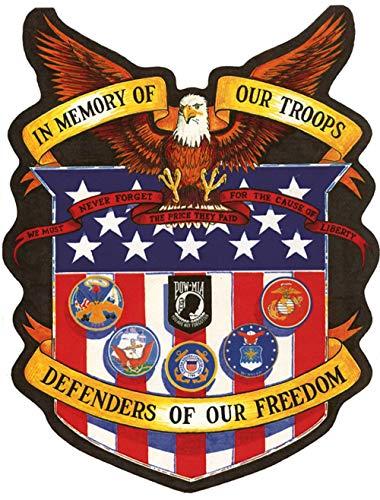 In Memory of Our Troops Defenders Of Freedom Large Motorcycle Vest Patch