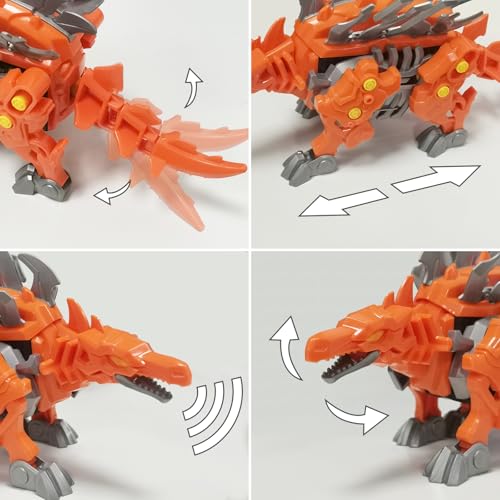 Mycketop Assembliertes RC Dinosaurier Spielzeug, Fernbedienung laufender Mecha Dinosaurier mit Sound, STEM DIY Stegosaurus Kit, Coole Dino Spielzeug Geburtstagsgeschenk für Stegosaurus Liebhaber