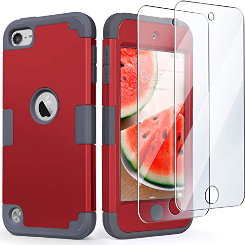 iPod Touch 7 Armor Case with 2 Screen Protectors, IDweel 3 in 1
