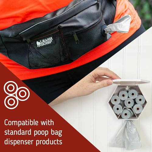 Image of Leash Boss Dog Poop Bags - 120 Bags, 8 Rolls Unscented Leak Proof Waste Bag Rolls (Gray, 8 Rolls)