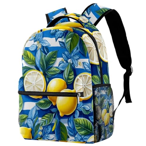 Sac à dos de voyage bleu citron pour étudiantes 29x20x40cm