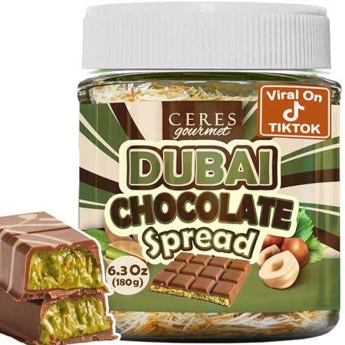 Dubai Chocolate Spread – 6.35 oz Jar with Pistachio, Kataifi & Gourmet Dubai Chocolate Filling...