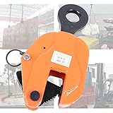 Vertical Plate Lifting Clamp 6614 lbs 3 Ton Lifting Clamp with Lock Hoist Hook Chain, Industrial Steel Plate Clamp Sheet Metal LiftingClamp Handling Lifting Equipment