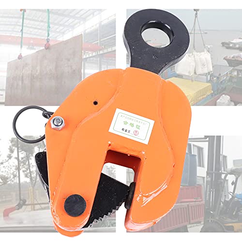 Vertical Plate Lifting Clamp 6614 lbs 3 Ton Lifting Clamp with Lock Hoist Hook Chain, Industrial Steel Plate Clamp Sheet Metal LiftingClamp Handling Lifting Equipment