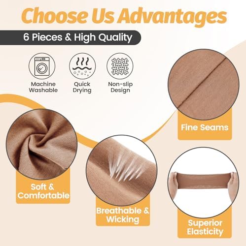 Headbands for Women - 6 Pack Wide Elastic Hair Bands | Stretchy Sweatbands Hair Bands | Soft Sports Thin Head Bands | Non-Slip Accessories Bands for Fashion, Washing Face, Workouts, Yoga, Daily Use — view 2