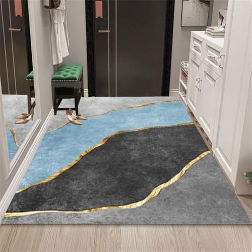 Tapis d'éveil bleu gris 80X160CM tapis de salon moderne et durable - 2