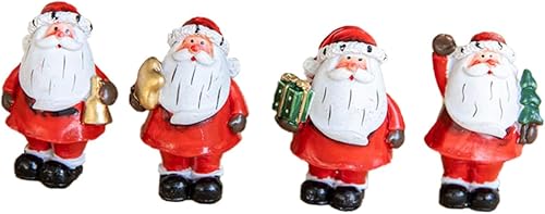 VILLCASE 4 piezas de figuras de Papá Noel en miniatura de Navidad DIY caja de teléfono DIY mini figuras de Santa resina figura de Santa Claus