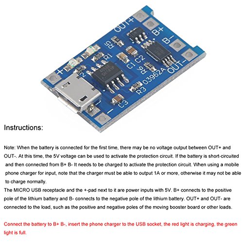 Makerfocus 10Pcs Tp4056 Charging Module With Battery Protection 186 50 Bms 5V Micro Usb 1A 186 50 Lithium Battery Charging Board #TOP2