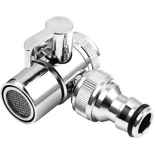 DOITOOL 2 Pcs Faucet Diverter Valve With Aerator Faucet Adapter for Portable Washer Washing Machine Hose Adapter Sink Connector for Water Diversion